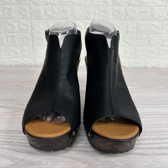 Korks Arden Clog Sandal 10M Black Leather Studded Platform Chunky Heel KR0013709 - Picture 3 of 10